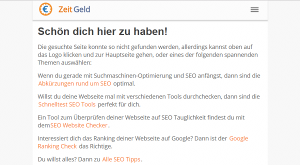 Seo Fehlerseite 404